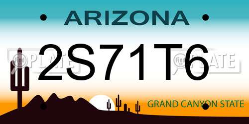2S71T6 Arizona License Plate
