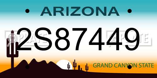 2S87449 Arizona License Plate