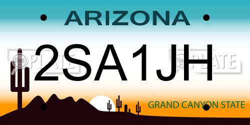 2SA1JH Arizona License Plate
