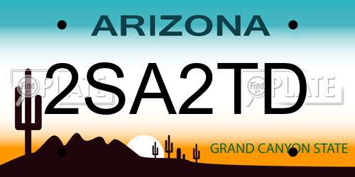 2SA2TD Arizona License Plate