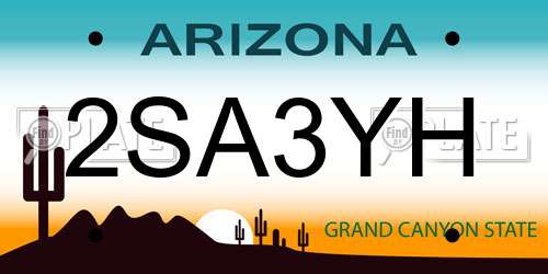 2SA3YH Arizona License Plate