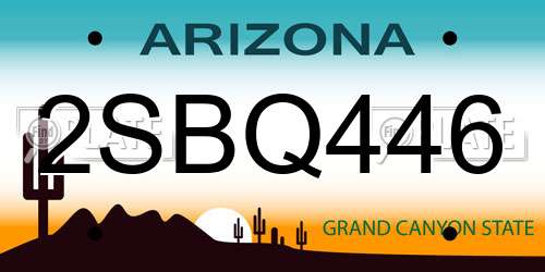 2SBQ446 Arizona License Plate