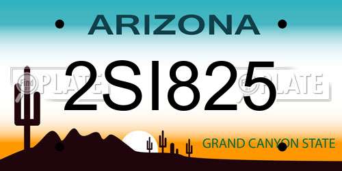 2SI825 Arizona License Plate