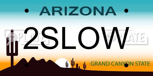 2SLOW Arizona License Plate