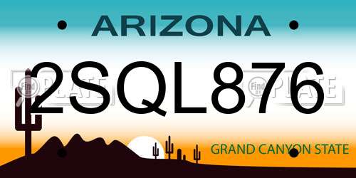 2SQL876 Arizona License Plate