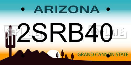 2SRB40 Arizona License Plate