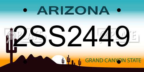 2SS2449 Arizona License Plate