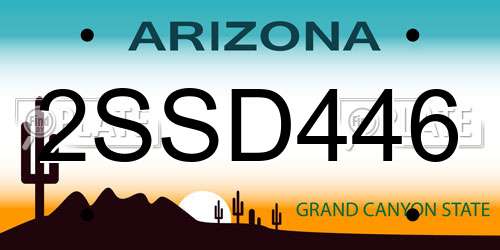 2SSD446 Arizona License Plate