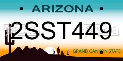 2SST449 Arizona License Plate