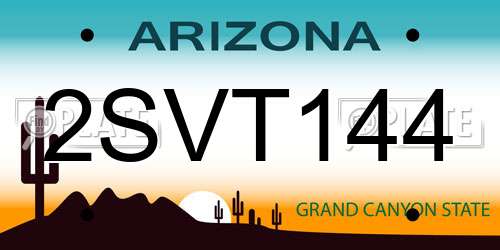 2SVT144 Arizona License Plate