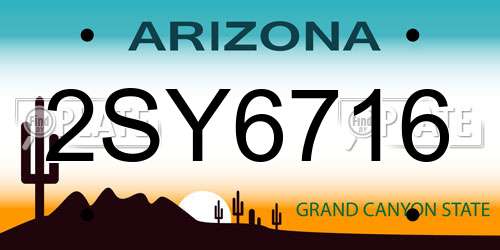 2SY6716 Arizona License Plate