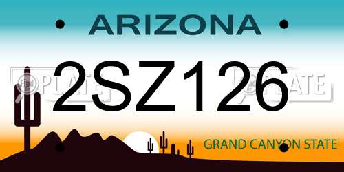 2SZ126 Arizona License Plate