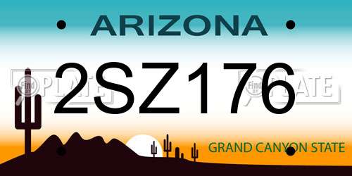 2SZ176 Arizona License Plate