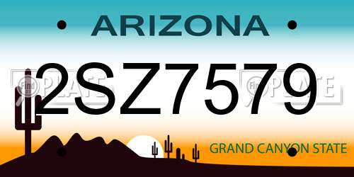 2SZ7579 Arizona License Plate