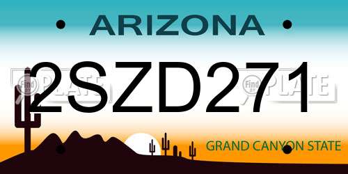 2SZD271 Arizona License Plate