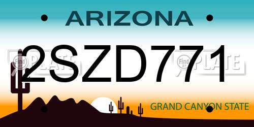 2SZD771 Arizona License Plate