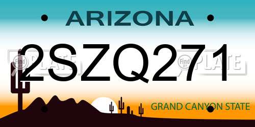 2SZQ271 Arizona License Plate