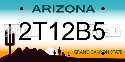 2T12B5 Arizona License Plate