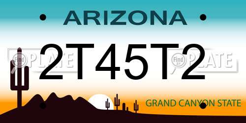 2T45T2 Arizona License Plate