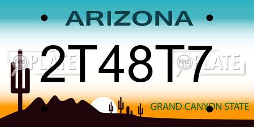 2T48T7 Arizona License Plate