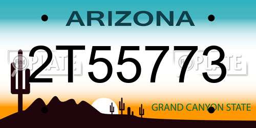 2T55773 Arizona License Plate