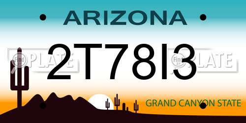 2T78I3 Arizona License Plate