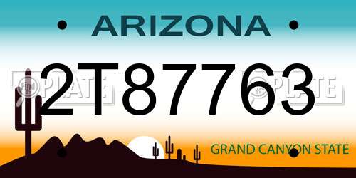 2T87763 Arizona License Plate