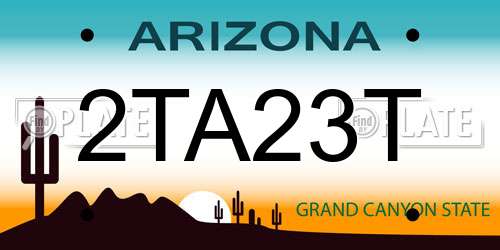 2TA23T Arizona License Plate