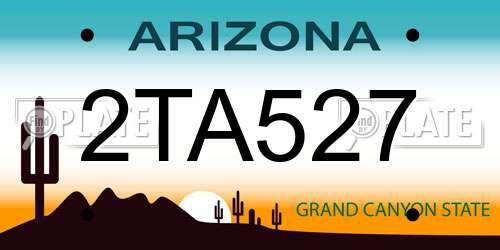 2TA527 Arizona License Plate