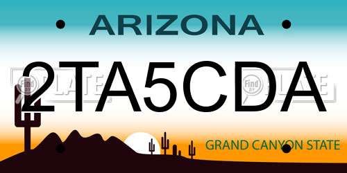 2TA5CDA Arizona License Plate