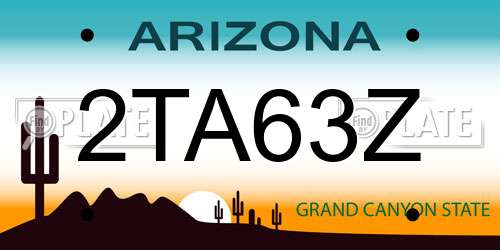 2TA63Z Arizona License Plate