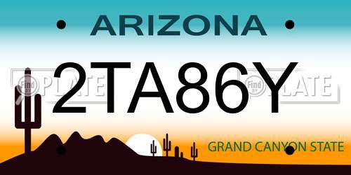 2TA86Y Arizona License Plate