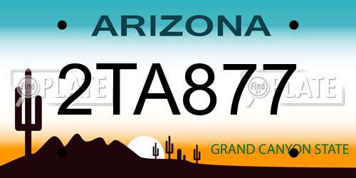 2TA877 Arizona License Plate
