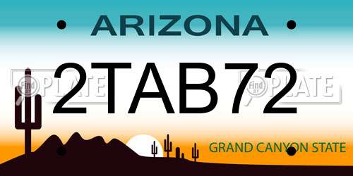 2TAB72 Arizona License Plate