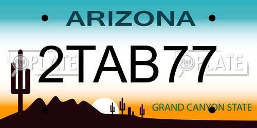 2TAB77 Arizona License Plate