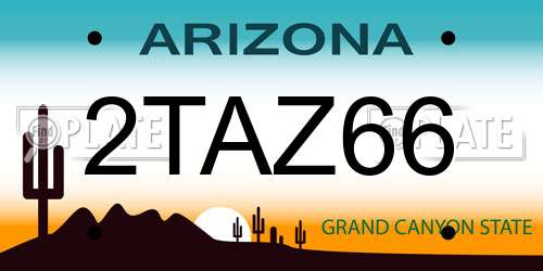 2TAZ66 Arizona License Plate