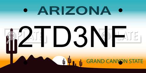 2TD3NF Arizona License Plate