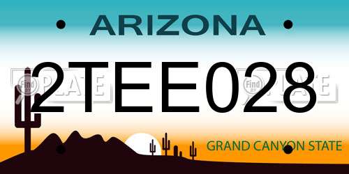 2TEE028 Arizona License Plate