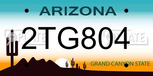 2TG804 Arizona License Plate