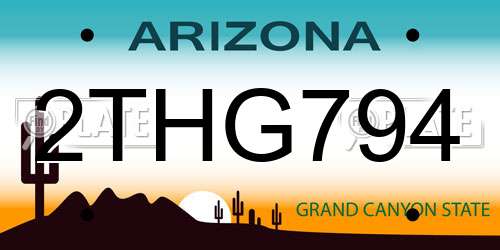 2THG794 Arizona License Plate