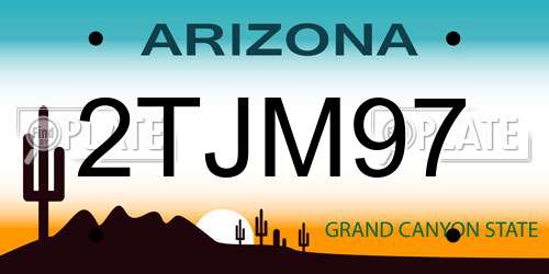 2TJM97 Arizona License Plate