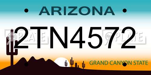 2TN4572 Arizona License Plate