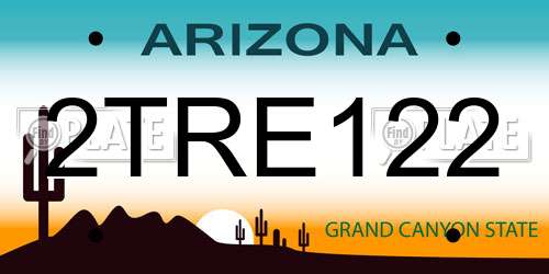 2TRE122 Arizona License Plate