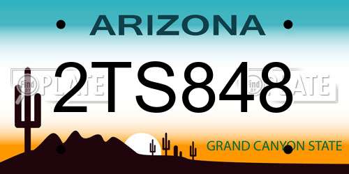 2TS848 Arizona License Plate