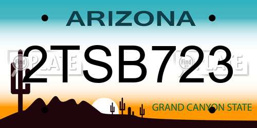 2TSB723 Arizona License Plate
