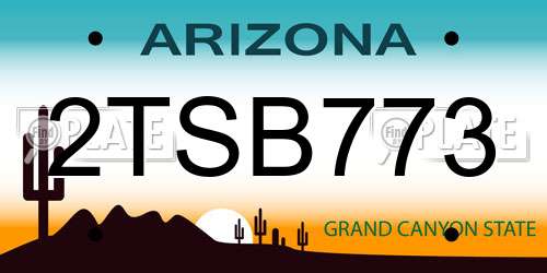2TSB773 Arizona License Plate