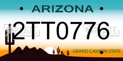2TT0776 Arizona License Plate