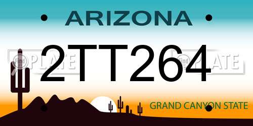 2TT264 Arizona License Plate