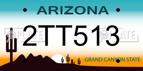 2TT513 Arizona License Plate