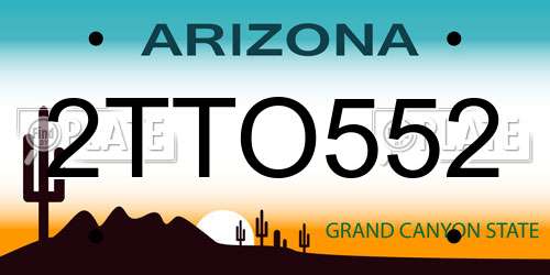 2TTO552 Arizona License Plate